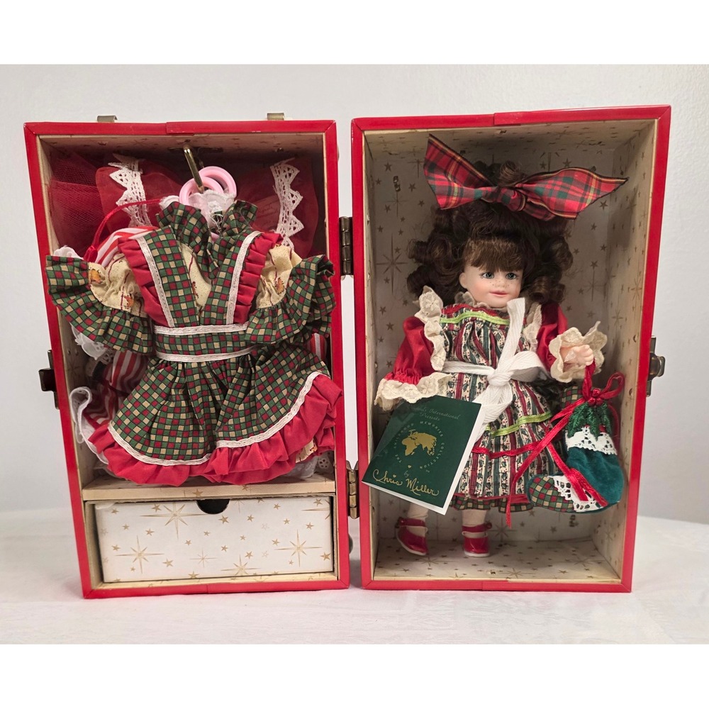 Carole the Childhood Memories Porcelain Doll Wardrobe Trunk Set Accessories
